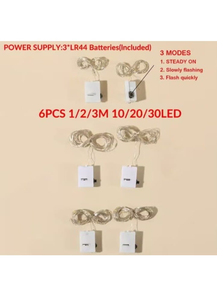 Set of 6 Decorative Light Strings with Copper Wire - Image 2